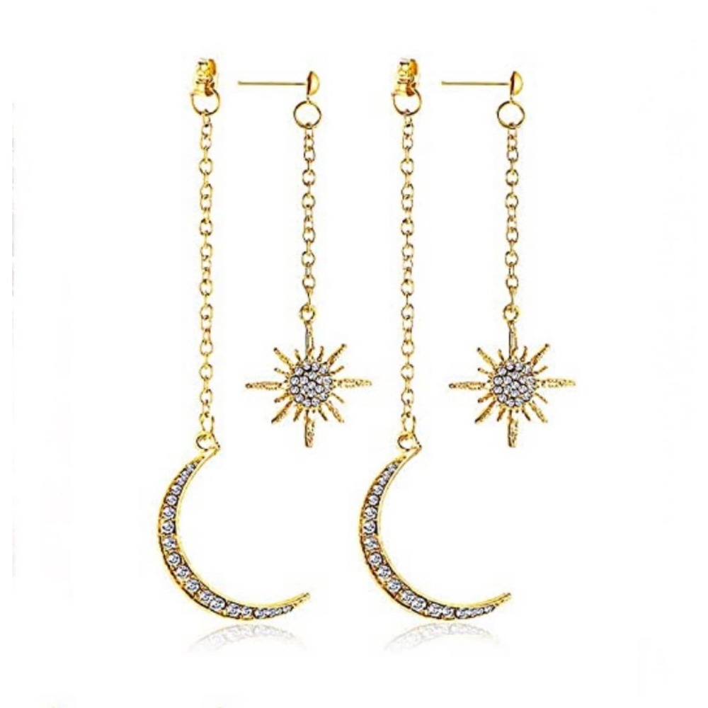 Moon and Stars Drop Earrings